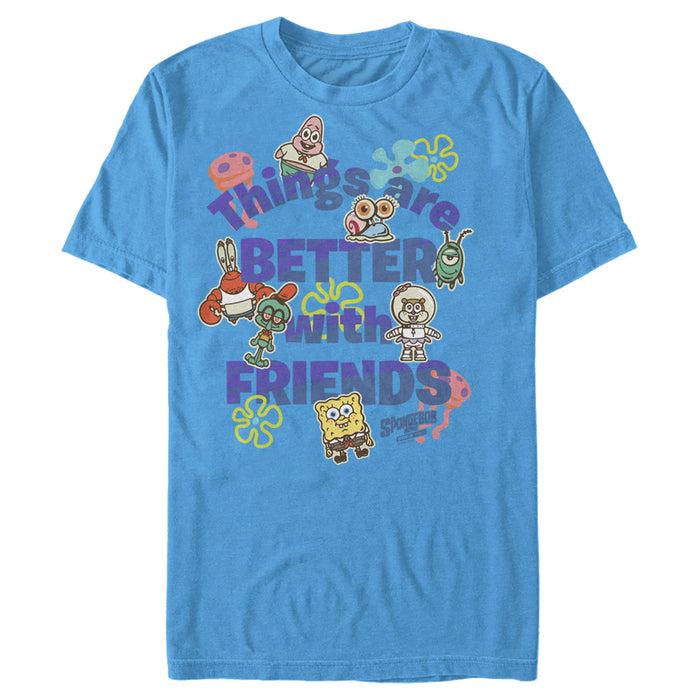 fifth sun Men's SpongeBob SquarePants Sponge on the Run Things Are Better with Friends T-Shirt