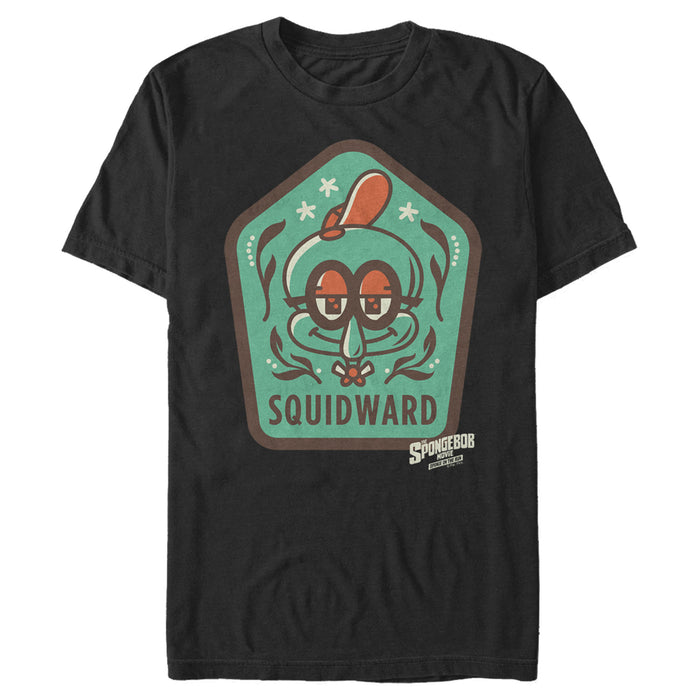 fifth sun Men's SpongeBob SquarePants Sponge on the Run Young Squidward Patch T-Shirt