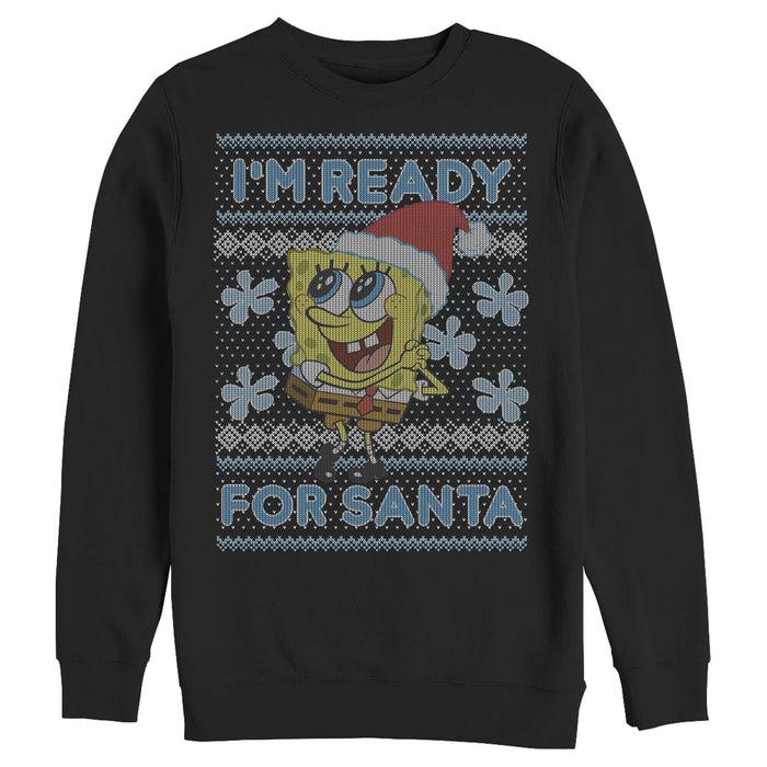 Fifth Sun Men's SpongeBob SquarePants Ugly Christmas Ready Santa Sweatshirt