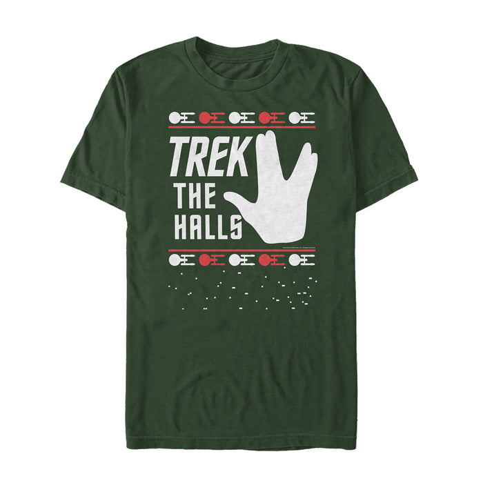 fifth sun Men's Star Trek Christmas Trek the Halls T-Shirt