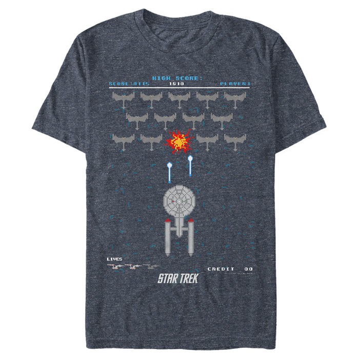 Fifth Sun Men's Star Trek Enterprise Pixel Video Game Battle T-Shirt