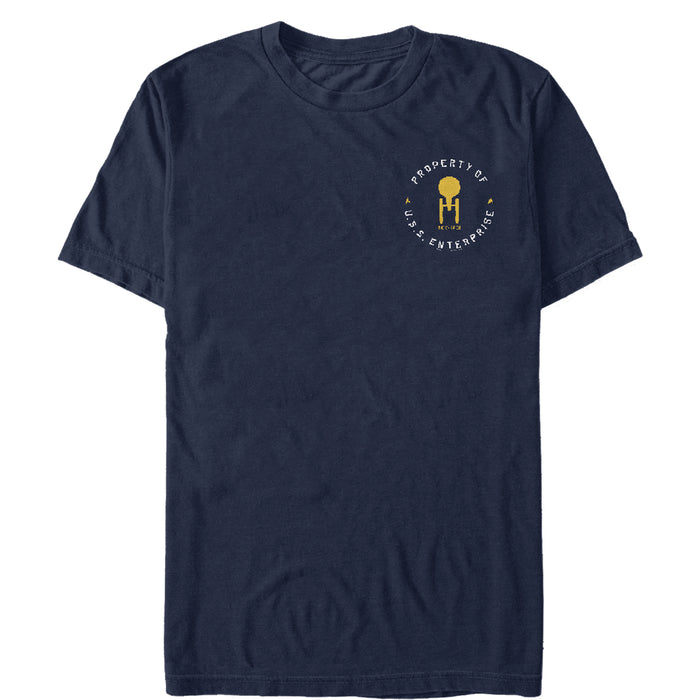 fifth sun Men's Star Trek Property of Enterprise Badge T-Shirt