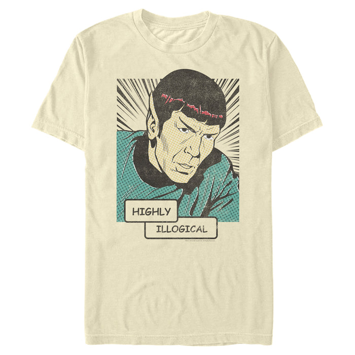Fifth Sun Men's Star Trek Spock Highly Illogical Comic T-Shirt