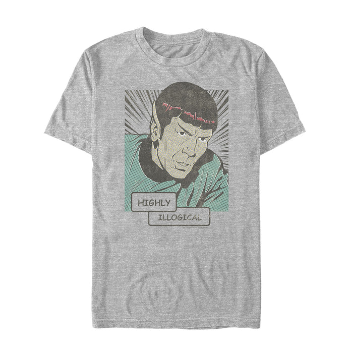 fifth sun Men's Star Trek Spock Highly Illogical Comic T-Shirt