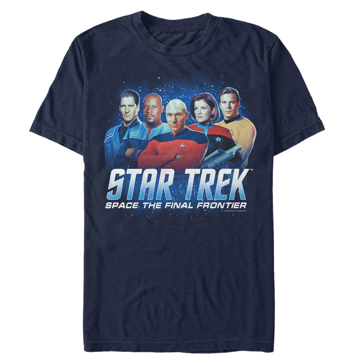 fifth sun Men's Star Trek Starfleet Captains Space The Final Frontier T-Shirt