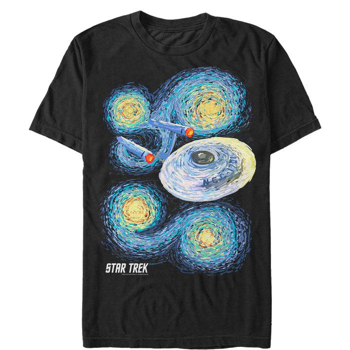 fifth sun Men's Star Trek Starry Night Enterprise T-Shirt
