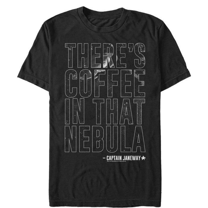 fifth sun Men's Star Trek: Voyager Janeway There's Coffee In That Nebula T-Shirt