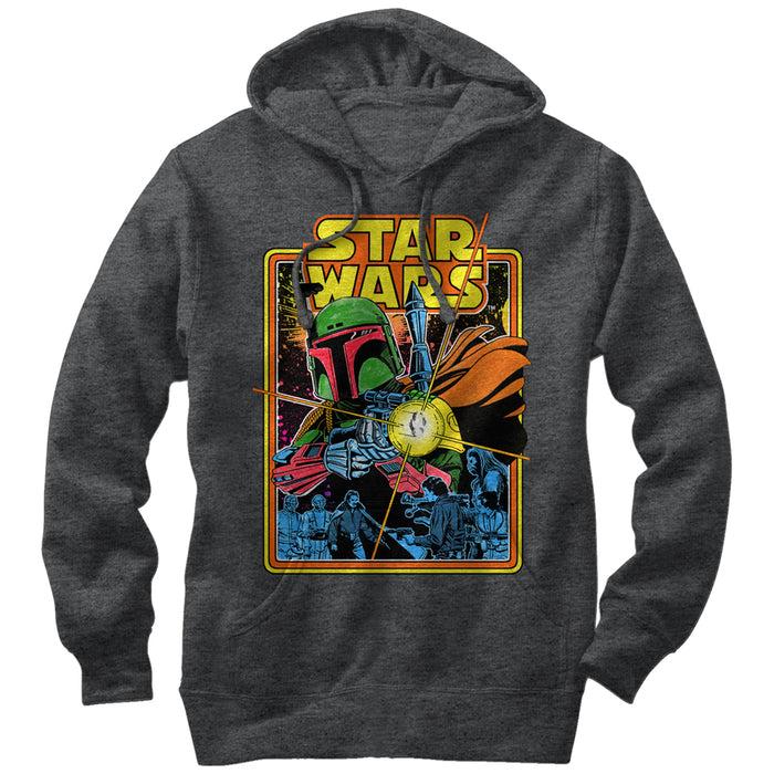 fifth sun Men's Star Wars Boba Fett Fires Pull Over Hoodie