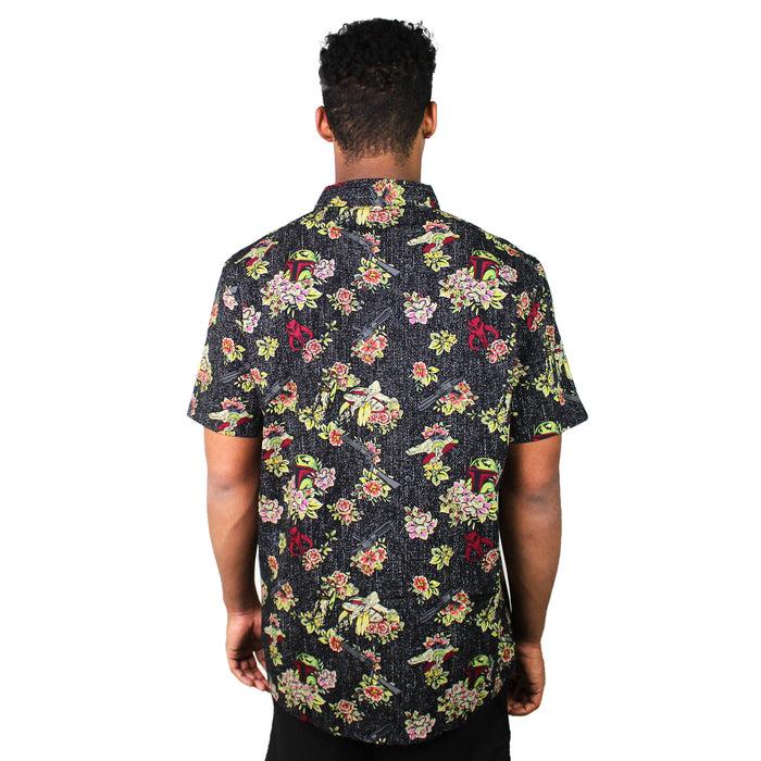 Fifth Sun Men's Star Wars Boba Fett Floral Print Button Down Shirt