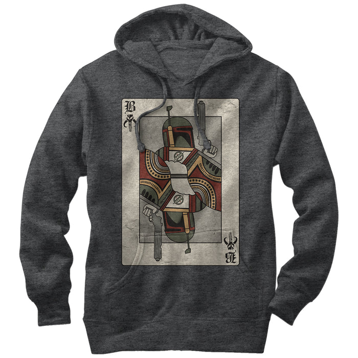 fifth sun Men's Star Wars Boba Fett Playing Card Pull Over Hoodie