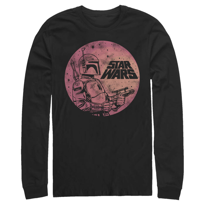 fifth sun Men's Star Wars Boba Fett Retro Circle Long Sleeve Shirt