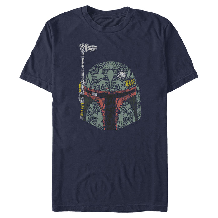 Fifth Sun Men's Star Wars Boba Fett Silhouette Helmet Fill T-Shirt