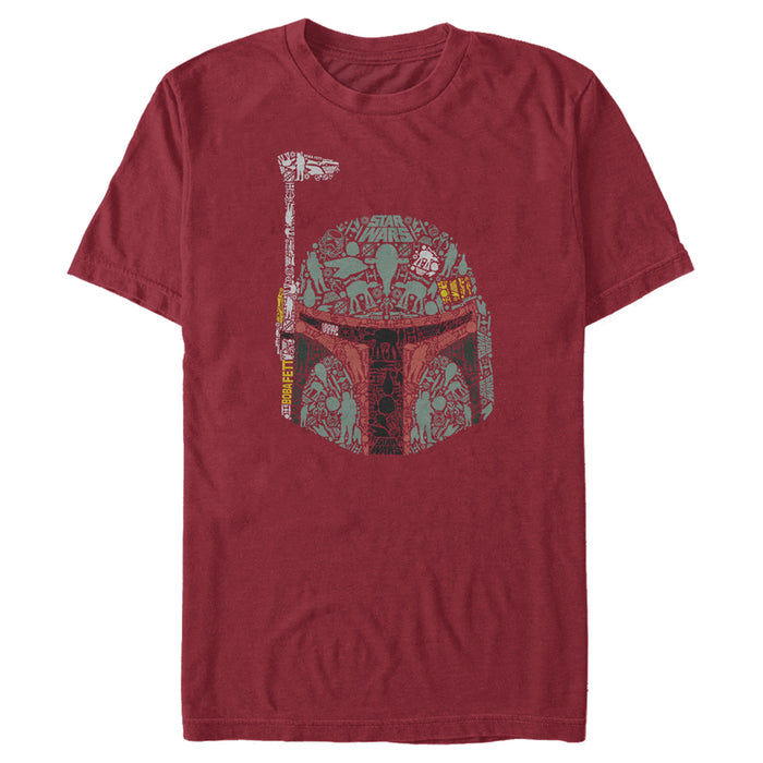Fifth Sun Men's Star Wars Boba Fett Silhouette Helmet Fill T-Shirt
