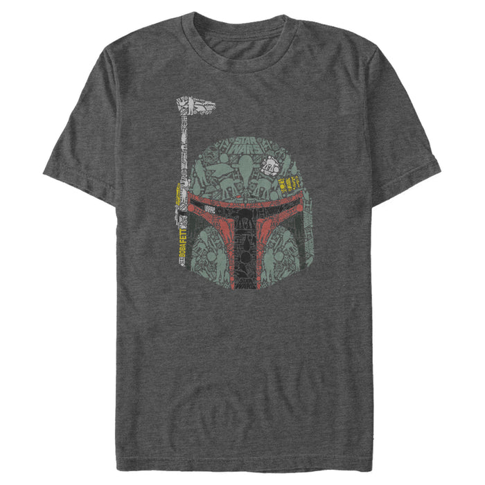 fifth sun Men's Star Wars Boba Fett Silhouette Helmet Fill T-Shirt