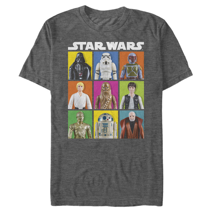 fifth sun Men's Star Wars Character Grid Action Figure T-Shirt