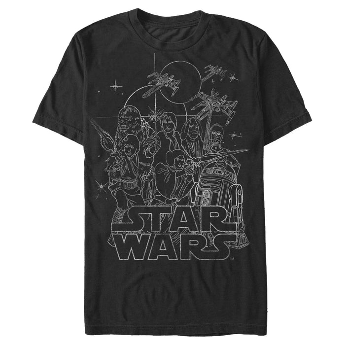 fifth sun Men's Star Wars Character Outline T-Shirt