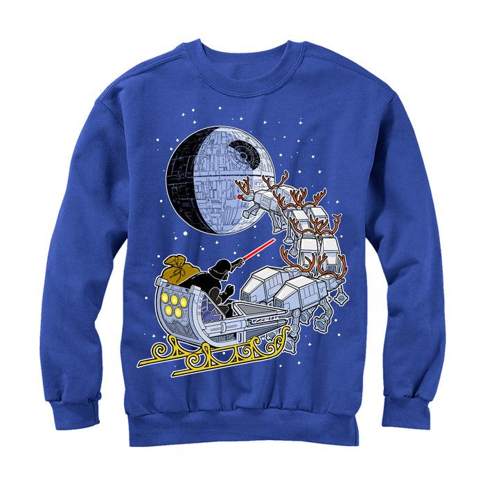 fifth sun Men's Star Wars Christmas Darth Vader Santa's Sleigh Sweatshirt
