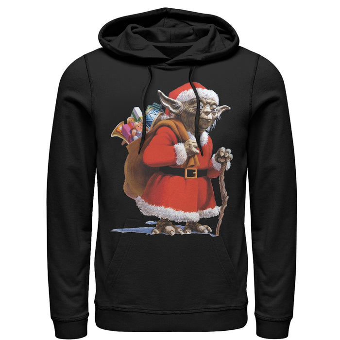 fifth sun Men's Star Wars Christmas Santa Yoda Pull Over Hoodie