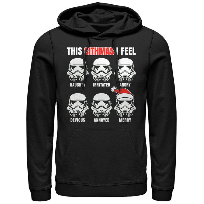 fifth sun Men's Star Wars Christmas Sithmas Stormtroopers Pull Over Hoodie