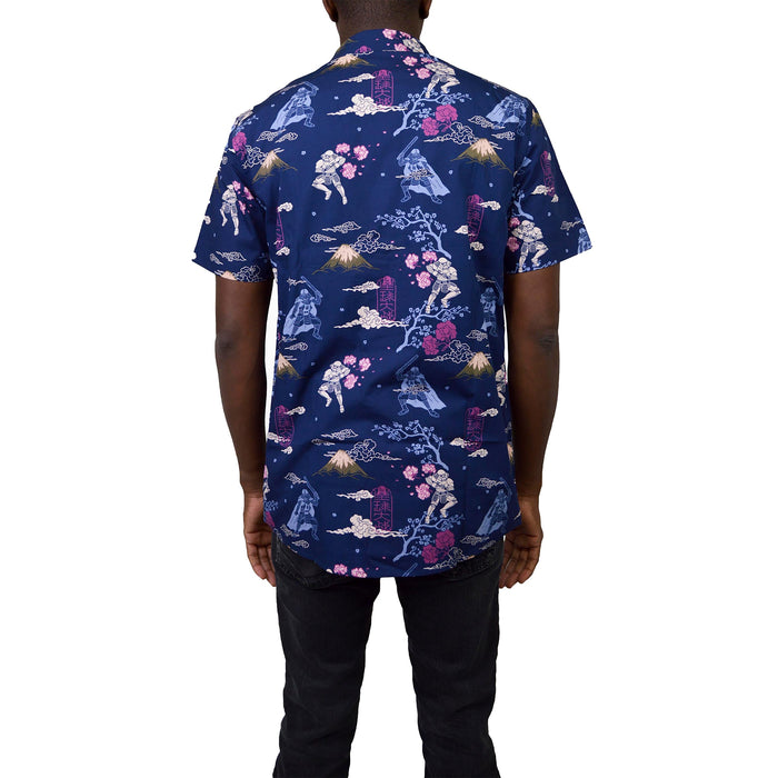 Fifth Sun Men's Star Wars Darth Vader And Stormtroopers Samurai Print Button Down Shirt