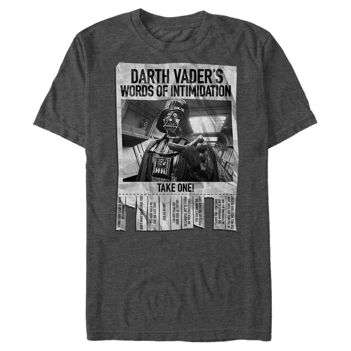 fifth sun Men's Star Wars Darth Vader Words of Intimidation T-Shirt