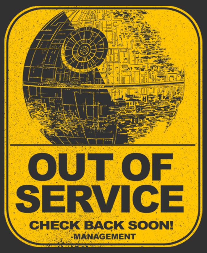 Fifth Sun Men's Star Wars Death Star Out Of Service T-Shirt
