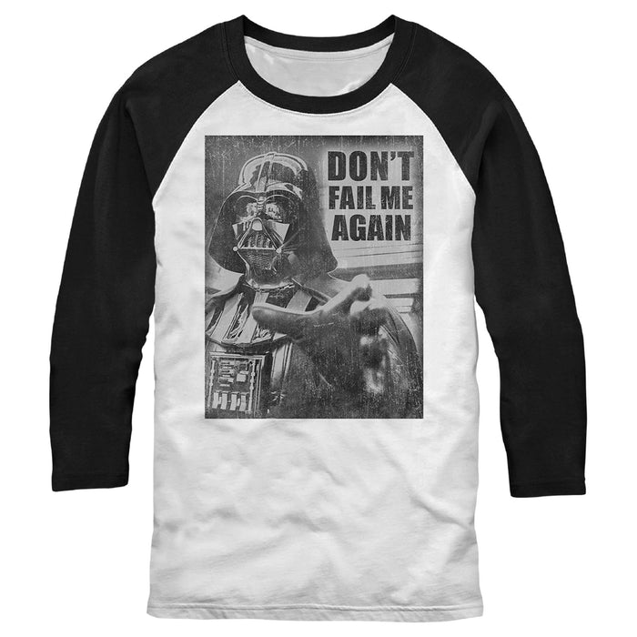 fifth sun Men's Star Wars Don't Fail Me Again Baseball Tee fifth sun Men's Star Wars Don't Fail Me Again Baseball Tee