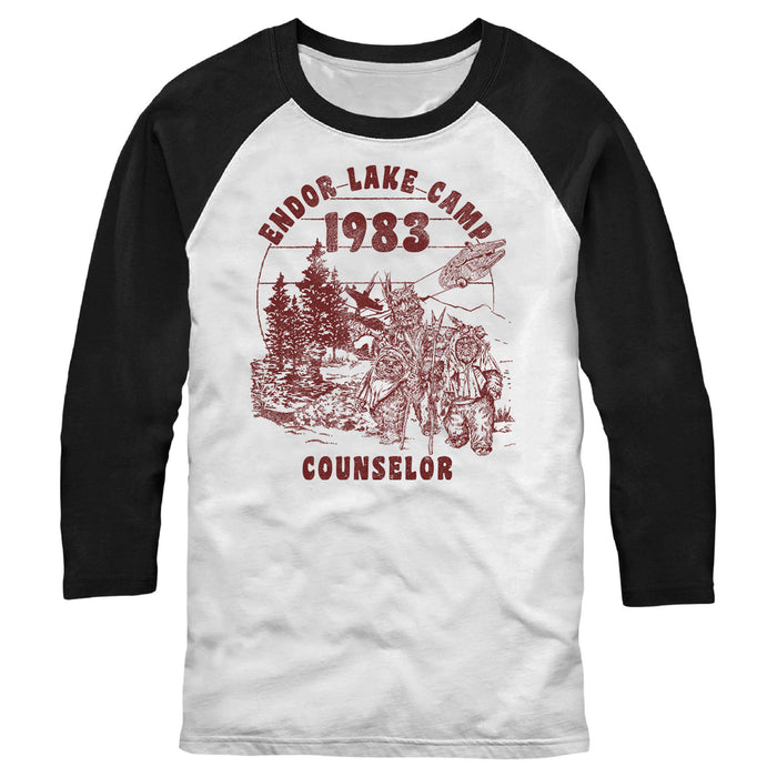 fifth sun Men's Star Wars Endor Lake Camp Counselor 1983 Baseball Tee fifth sun Men's Star Wars Endor Lake Camp Counselor 1983 Baseball Tee