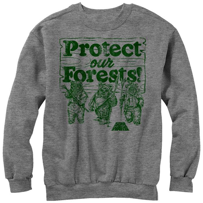 fifth sun Men's Star Wars Ewok Protect Our Forests Sweatshirt