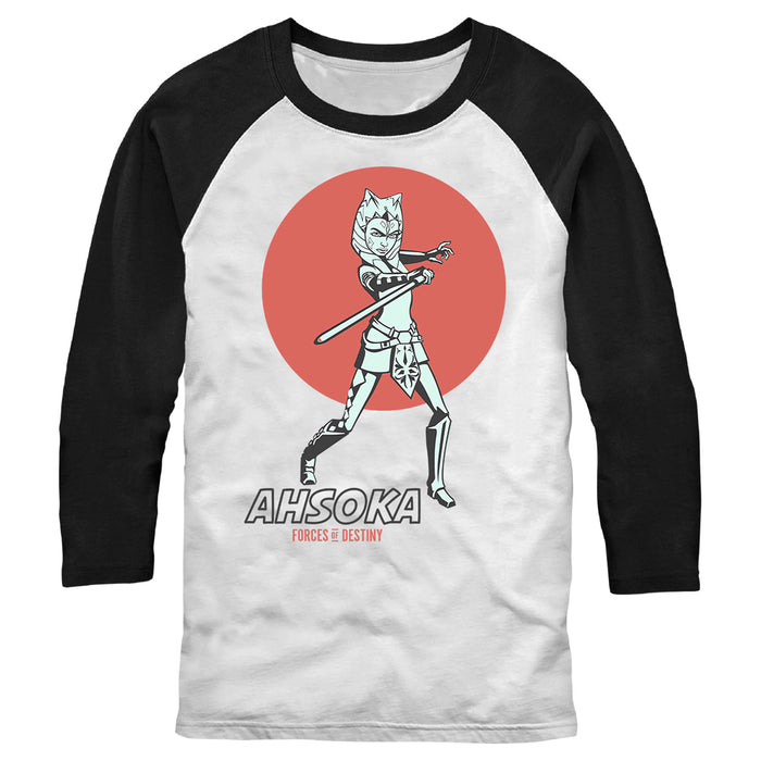 fifth sun Men's Star Wars: Forces of Destiny Ahsoka Pose Baseball Tee fifth sun Men's Star Wars: Forces of Destiny Ahsoka Pose Baseball Tee