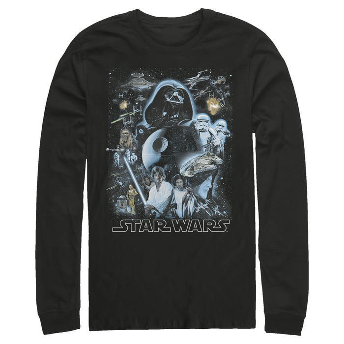 fifth sun Men's Star Wars Galaxy Of Stars Poster Long Sleeve Shirt