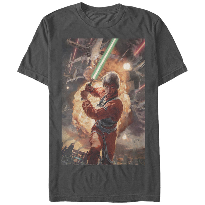fifth sun Men's Star Wars Luke Skywalker Ready T-Shirt
