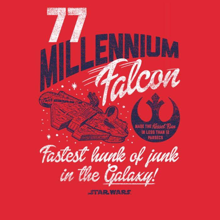 Fifth Sun Men's Star Wars Millennium Falcon Fastest Junk 77 T-Shirt