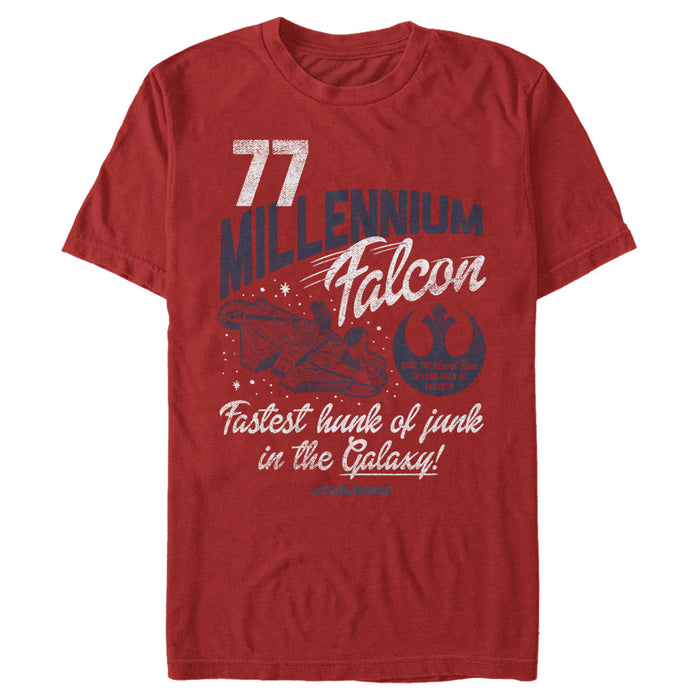 Fifth Sun Men's Star Wars Millennium Falcon Fastest Junk 77 T-Shirt