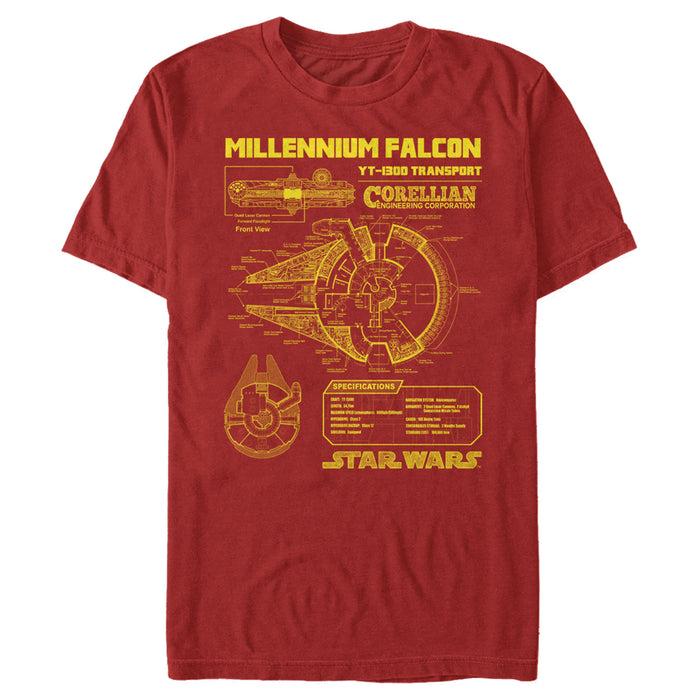 Fifth Sun Men's Star Wars Millennium Falcon Schematics T-Shirt