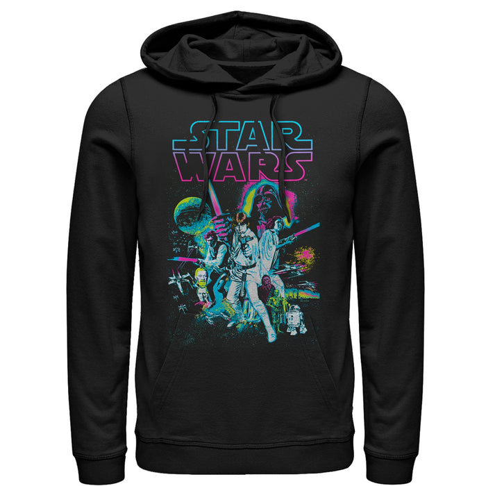 fifth sun Men's Star Wars Neon Collage Pull Over Hoodie