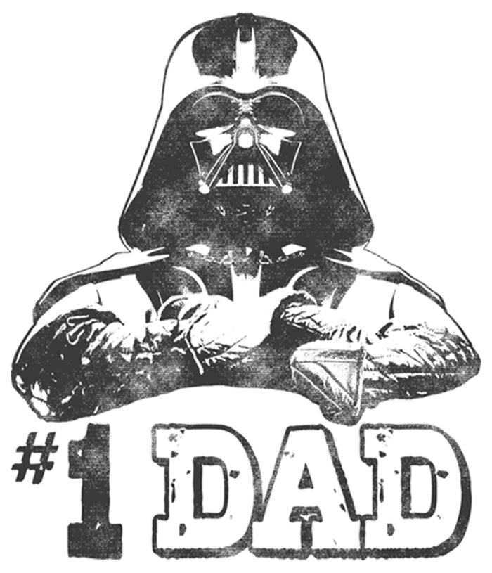 Fifth Sun Men's Star Wars Number One Dad Darth Vader Black Baseball Tee