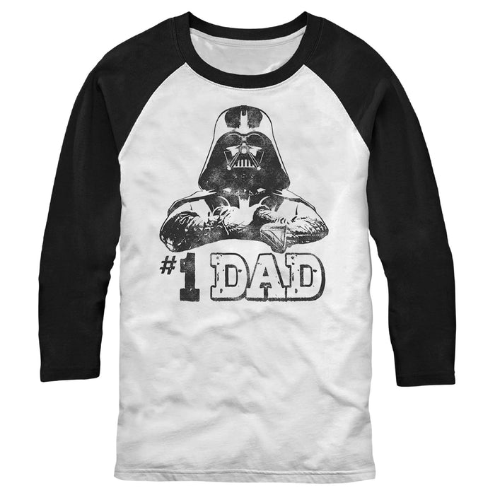 fifth sun Men's Star Wars Number One Dad Darth Vader Black Baseball Tee fifth sun Men's Star Wars Number One Dad Darth Vader Black Baseball Tee