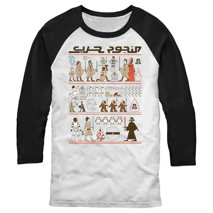 fifth sun Men's Star Wars Plot Hieroglyphs Baseball Tee fifth sun Men's Star Wars Plot Hieroglyphs Baseball Tee