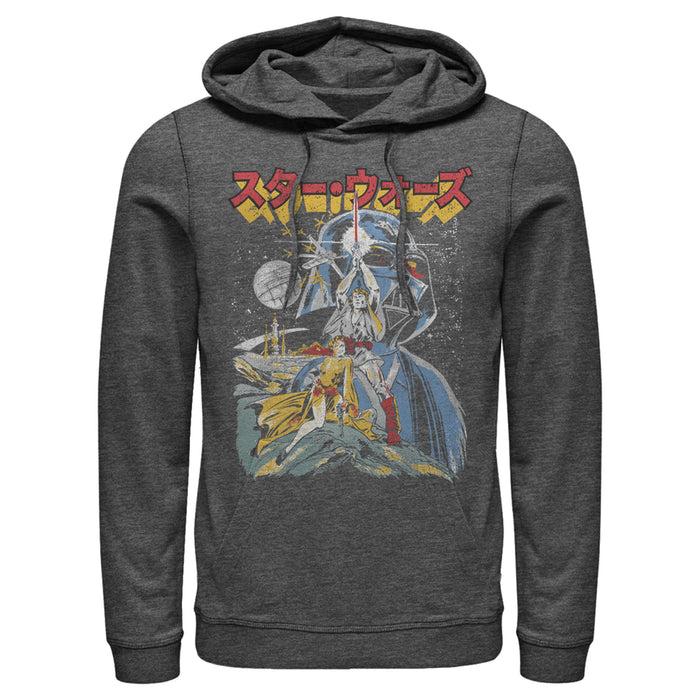 Fifth Sun Men's Star Wars Retro Darth Vader Kanji Poster Pull Over Hoodie
