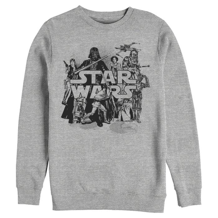 fifth sun Men's Star Wars Retro Favorites Collage Sweatshirt