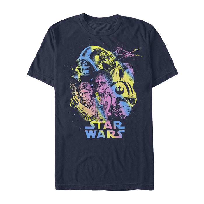 fifth sun Men's Star Wars Retro Rainbow Scene T-Shirt