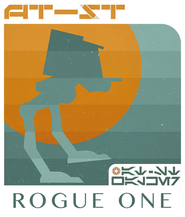 Fifth Sun Men's Star Wars: Rogue One AT-ST Sunset Baseball Tee