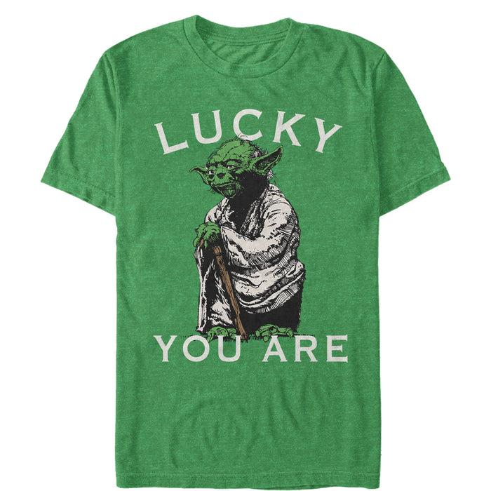 fifth sun Men's Star Wars St. Patrick's Day Yoda Lucky You Are T-Shirt