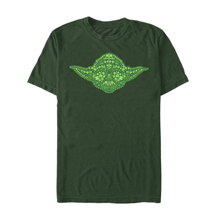 fifth sun Men's Star Wars St. Patrick's Yoda Clover Face T-Shirt