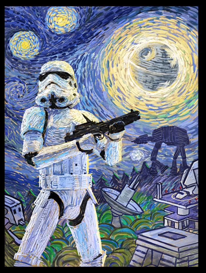 Fifth Sun Men's Star Wars Stormtrooper Starry Night T-Shirt