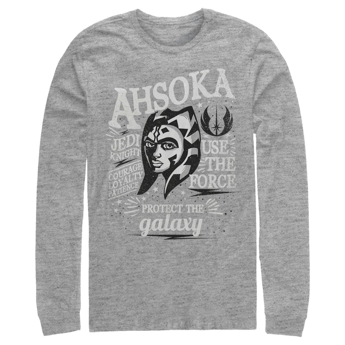 fifth sun Men's Star Wars: The Clone Wars Ahsoka Head Shot Quote Collage Long Sleeve Shirt
