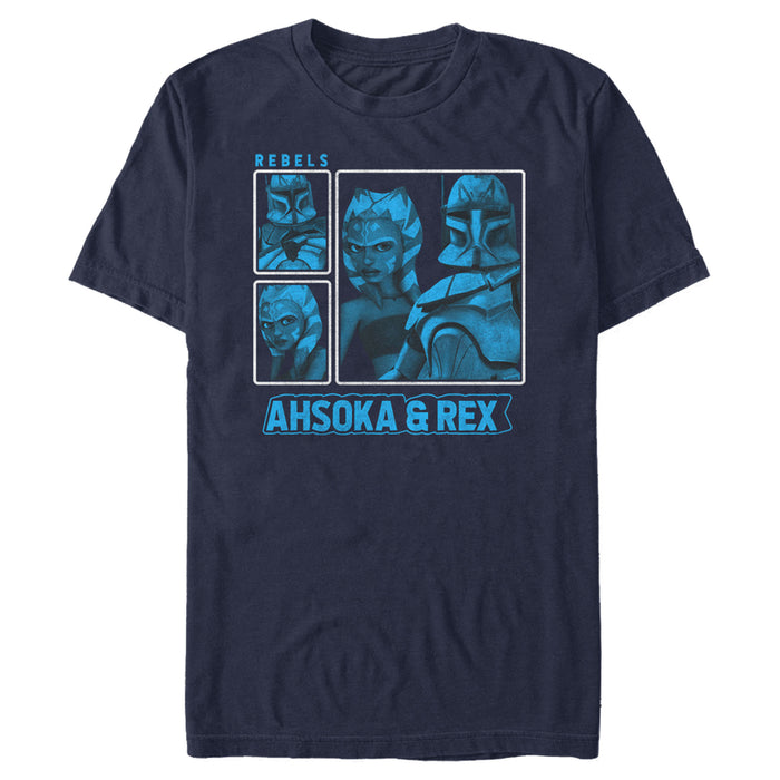 fifth sun Men's Star Wars: The Clone Wars Ahsoka & Rex Panels T-Shirt