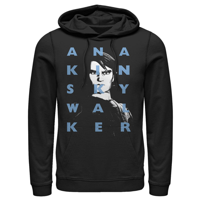 fifth sun Men's Star Wars: The Clone Wars Anakin Skywalker Text Overlay Pull Over Hoodie