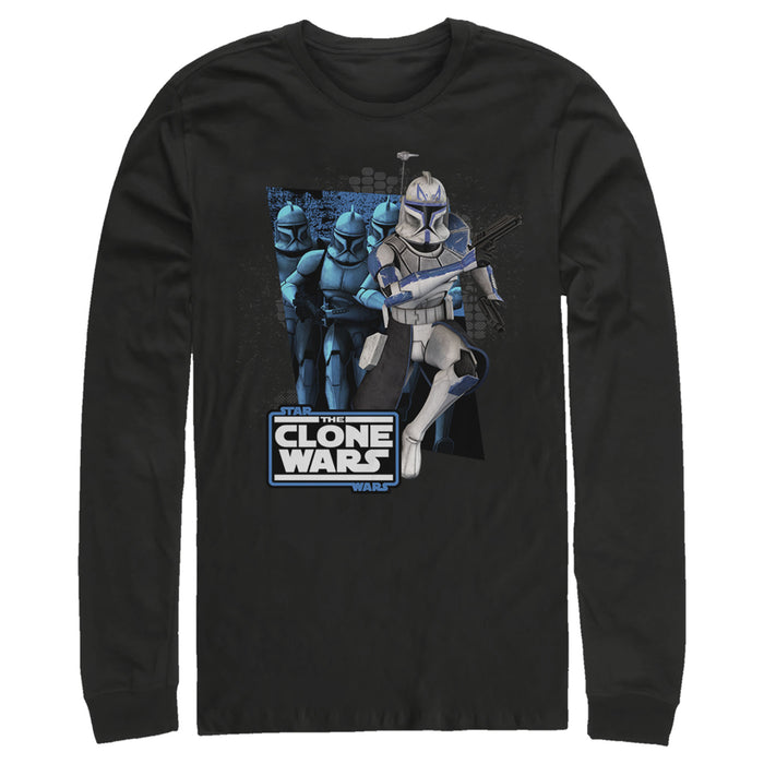 fifth sun Men's Star Wars: The Clone Wars Captain Rex Mashup Long Sleeve Shirt